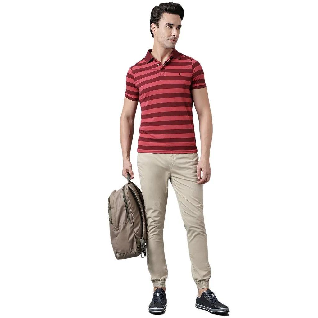 Wine/Pink Polo For Men - Thumbnail 7