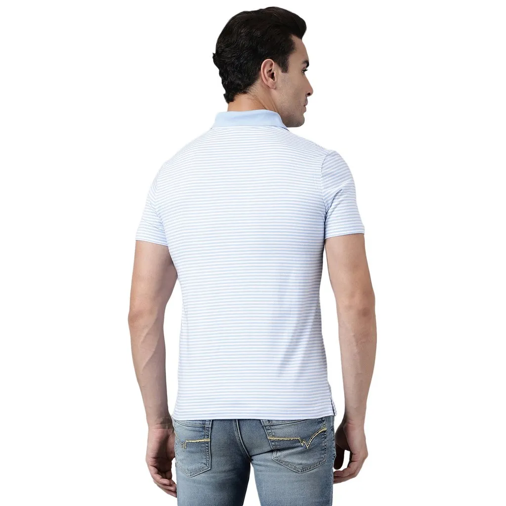 Sblue/White Polo For Men - Thumbnail 6