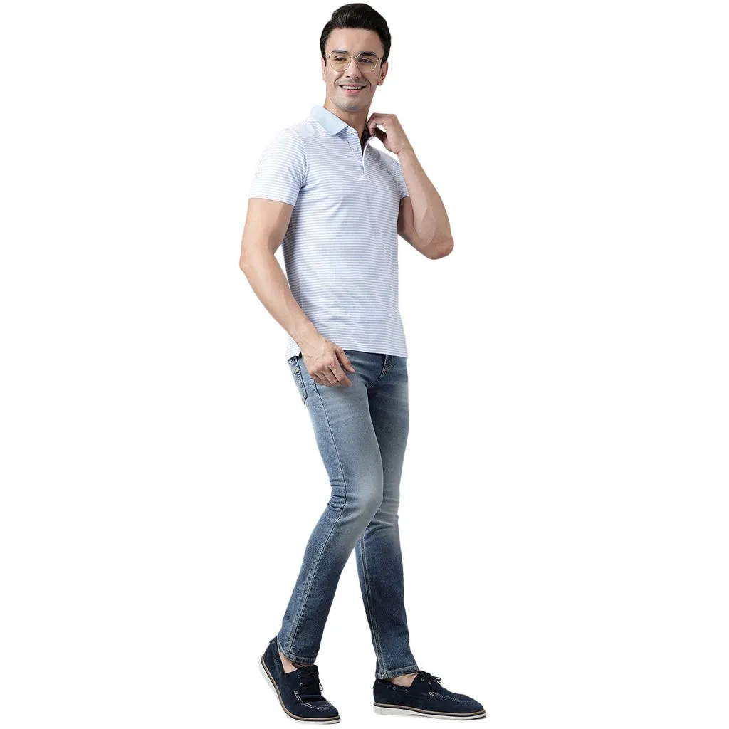 Sblue/White Polo For Men - Thumbnail 7