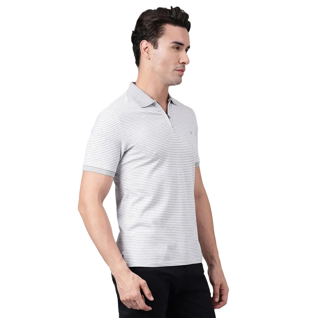 Grey/White Polo for Men - Thumbnail 3