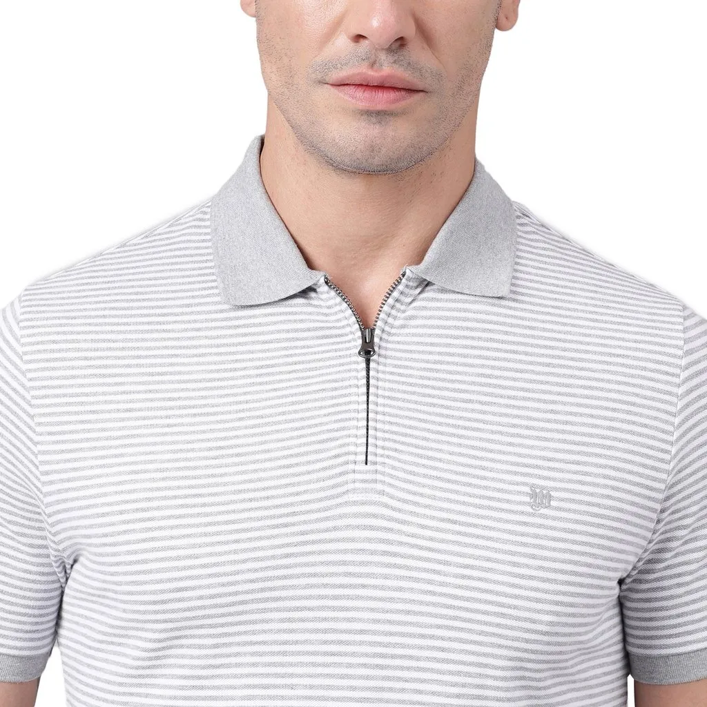 Grey/White Polo for Men - Thumbnail 4