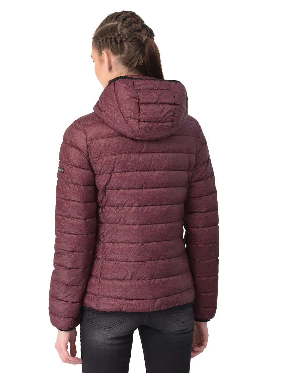 Wine/Black quilted jacket - Thumbnail 5