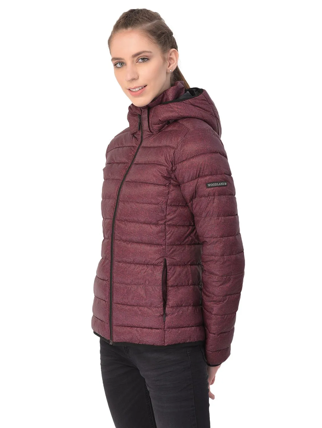 Wine/Black quilted jacket - Thumbnail 6