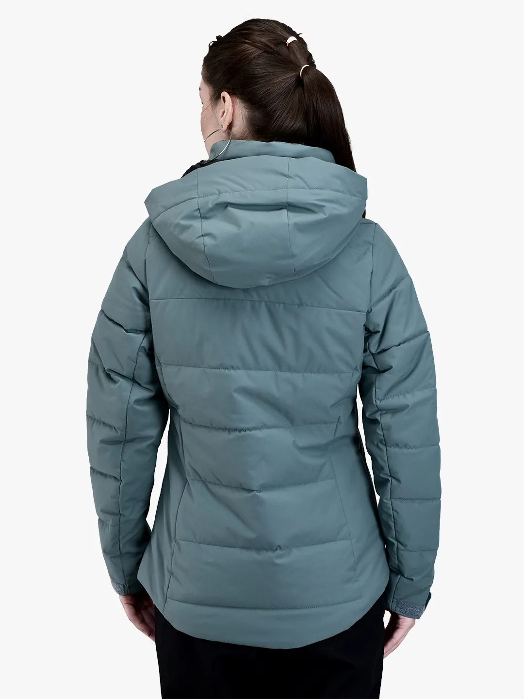Green jacket for ladies with hood - Thumbnail 6