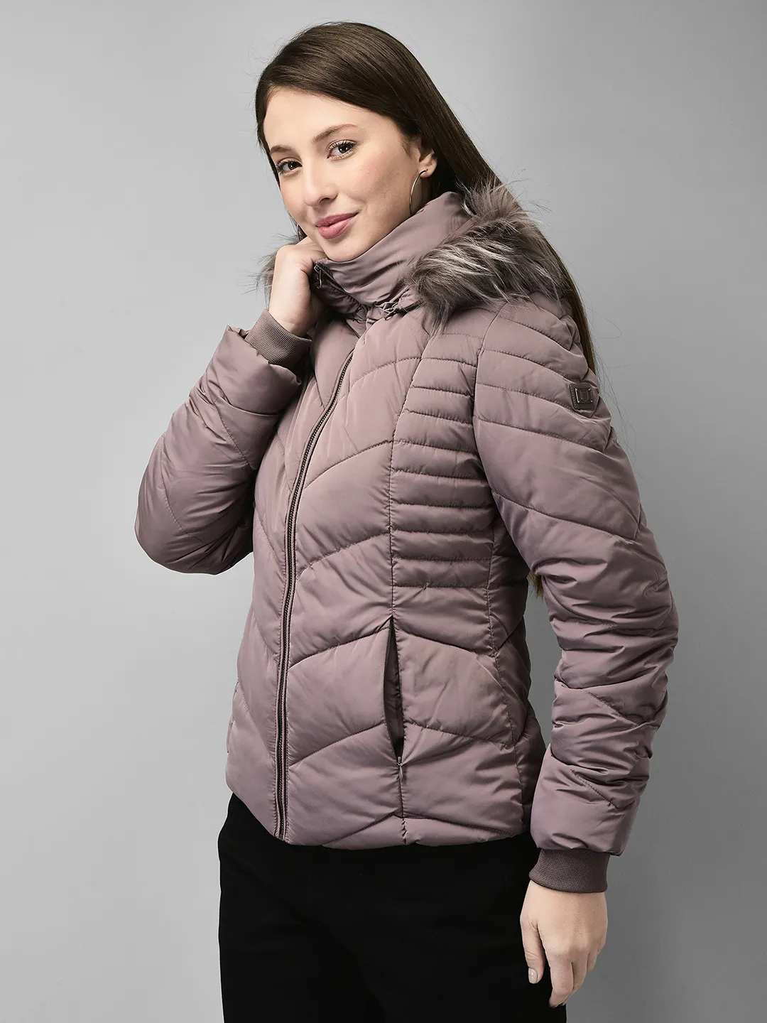 Peppercorn jacket with fur hood for ladies - Thumbnail 2