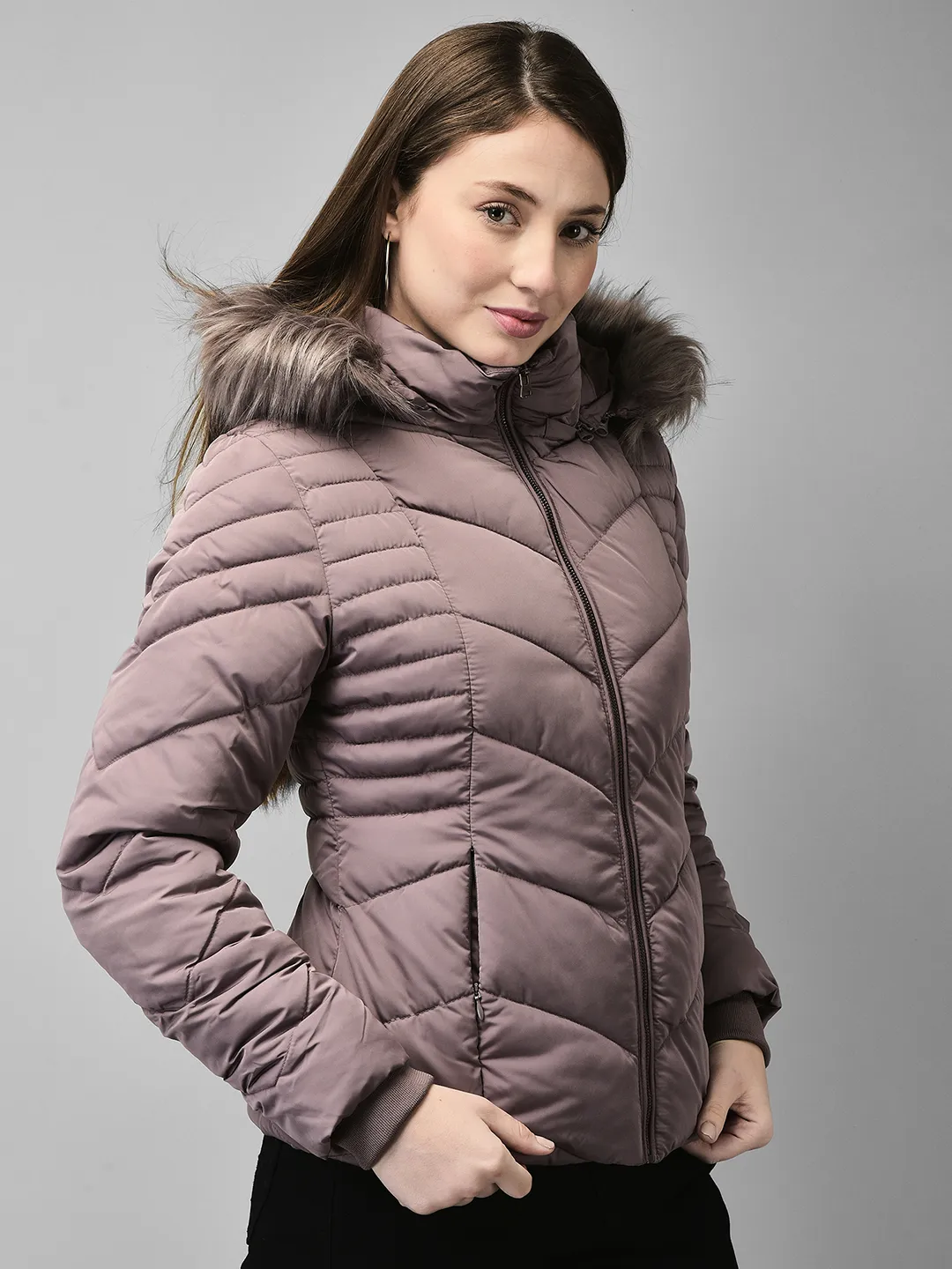 Peppercorn jacket with fur hood for ladies - Thumbnail 3