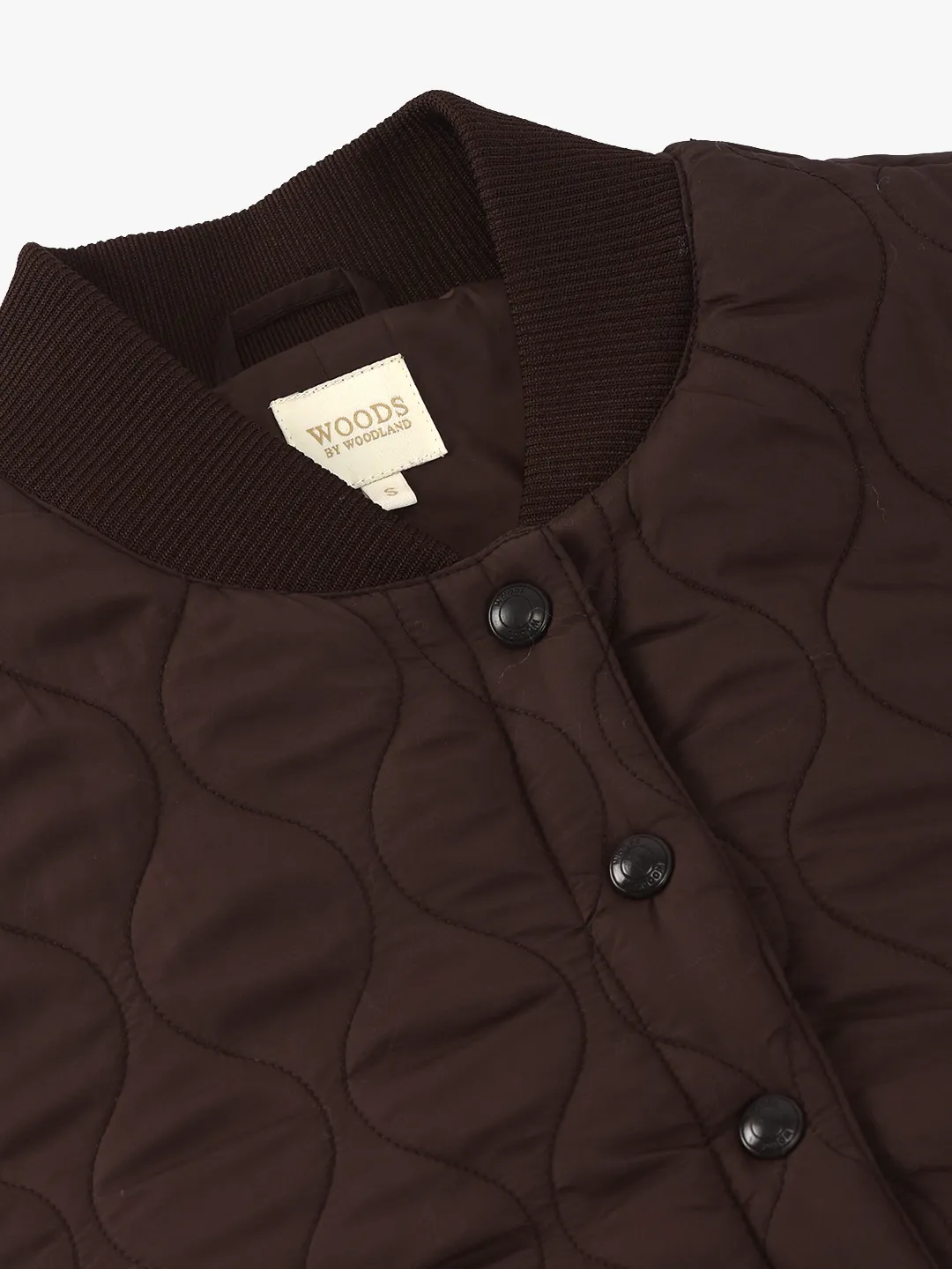 Woods Ladies Wine Quilted Bomber Jacket - Thumbnail 5