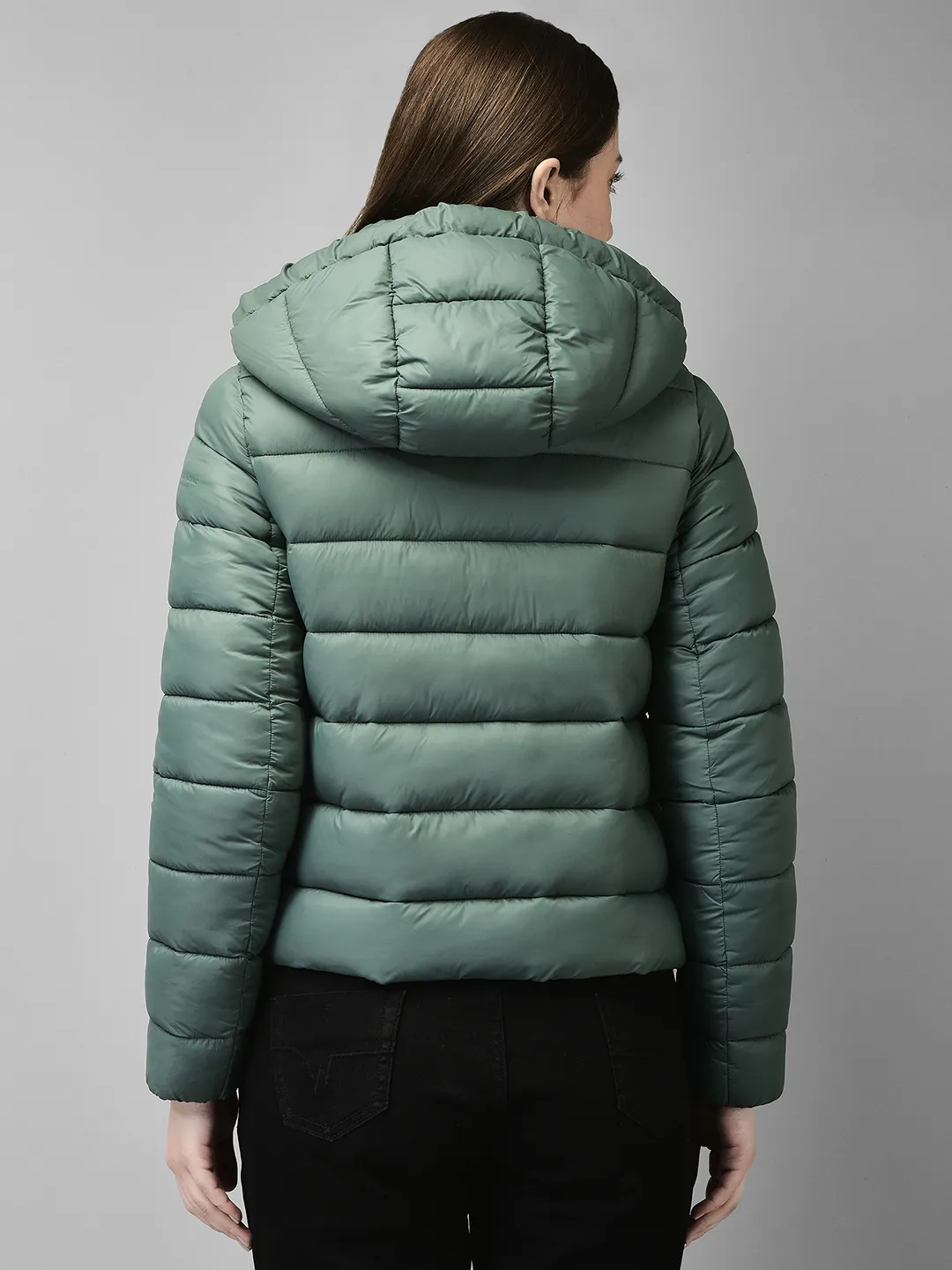 Green jacket for ladies with hood - Thumbnail 6