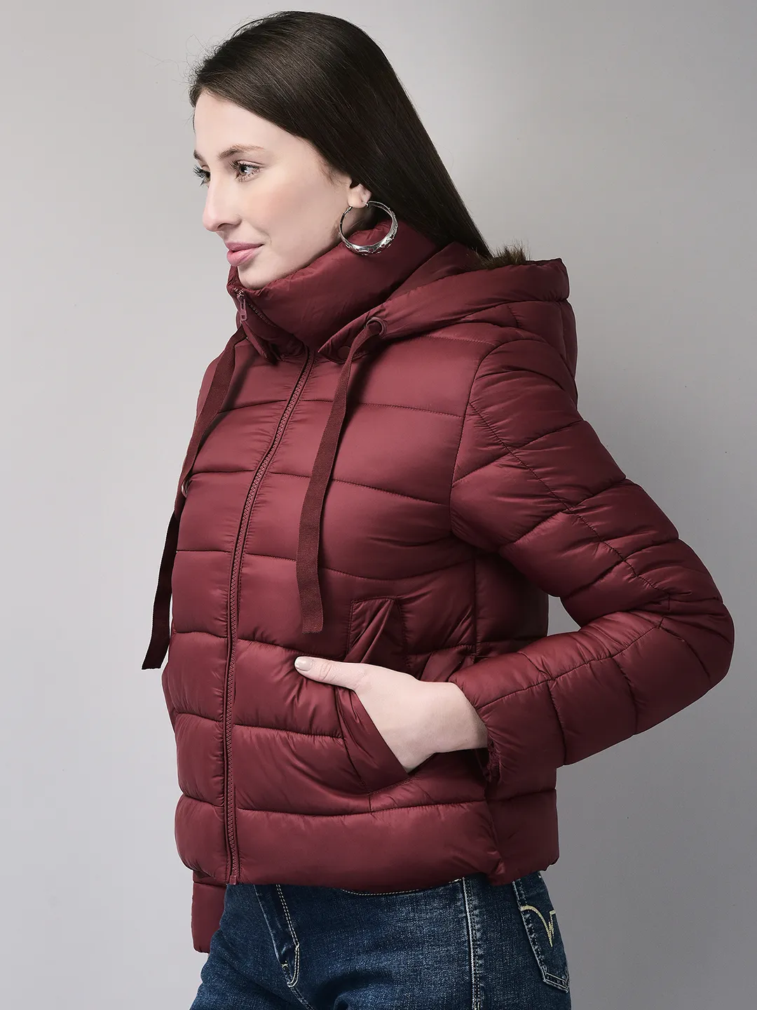 Pomegranate jacket for ladies with hood - Thumbnail 2