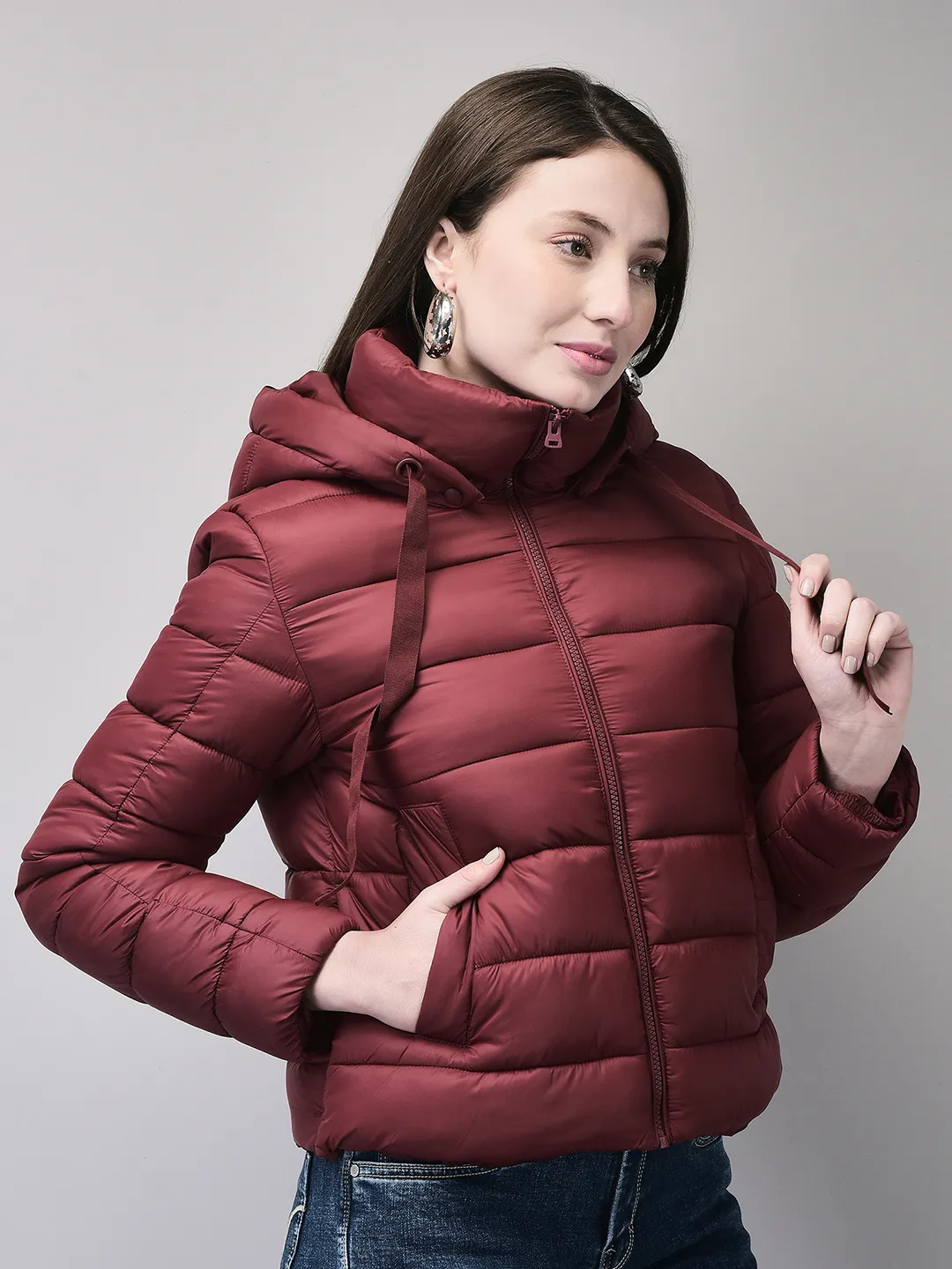 Pomegranate jacket for ladies with hood - Thumbnail 3