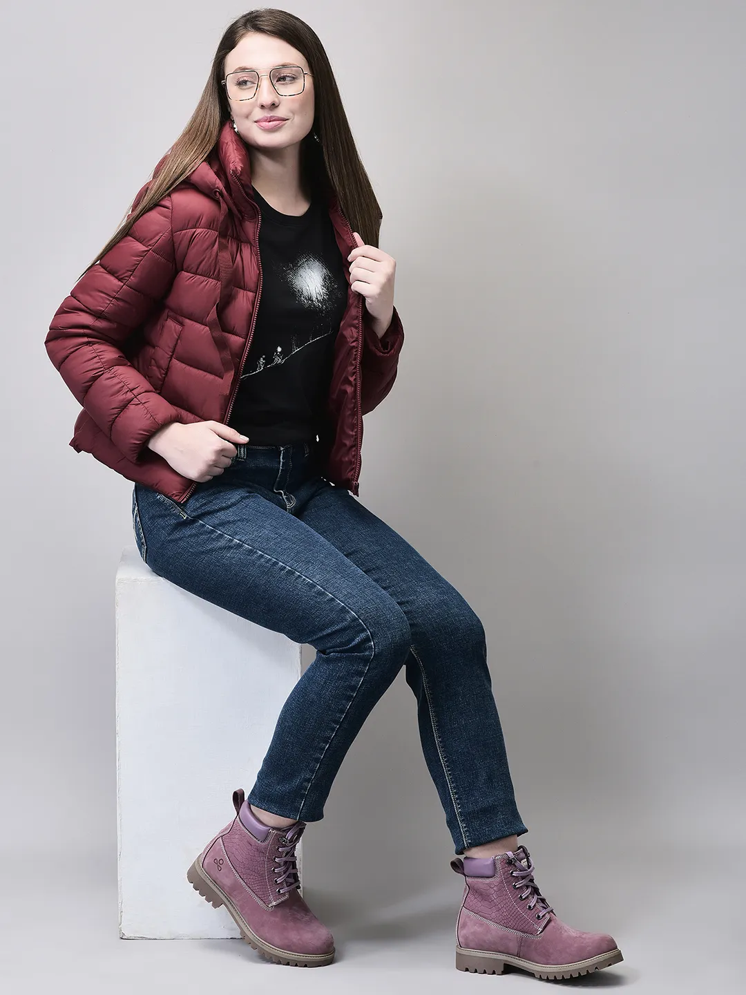 Pomegranate jacket for ladies with hood - Thumbnail 7