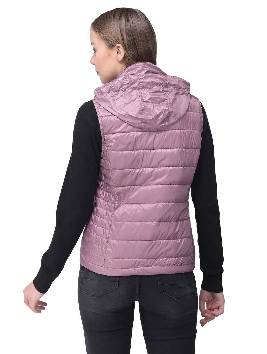 Wistful mauve quilted sleeveless jacket - Thumbnail 6