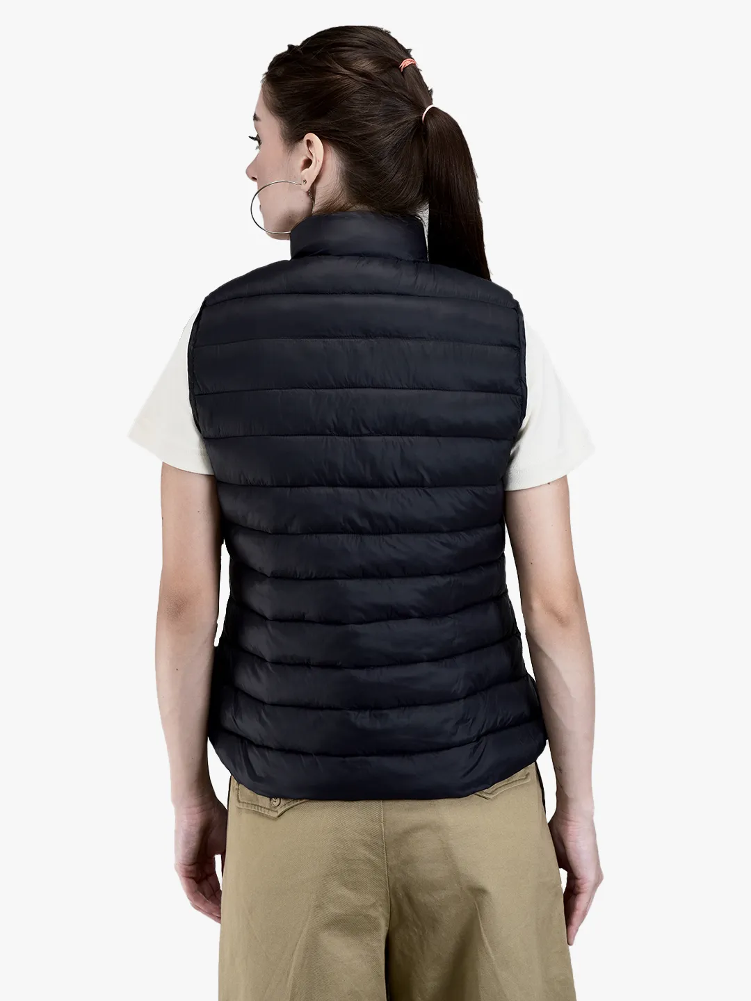 Woods Ladies Black Quilted Sleeveless Jacket - Thumbnail 6