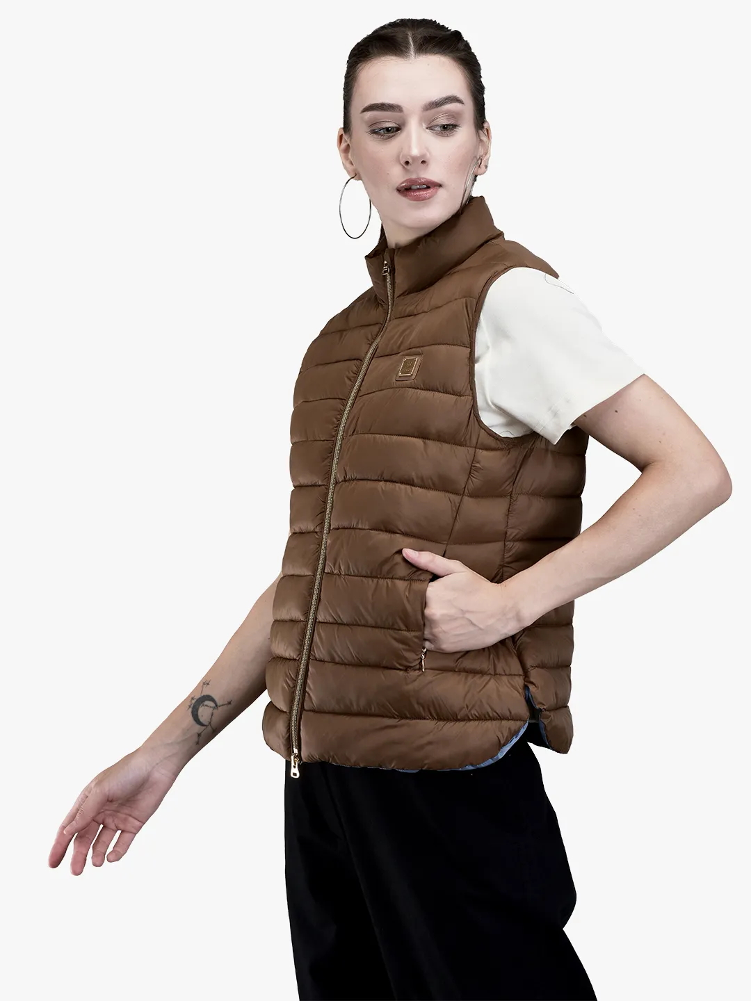 Woods Ladies Copper Quilted Sleeveless Jacket - Thumbnail 3