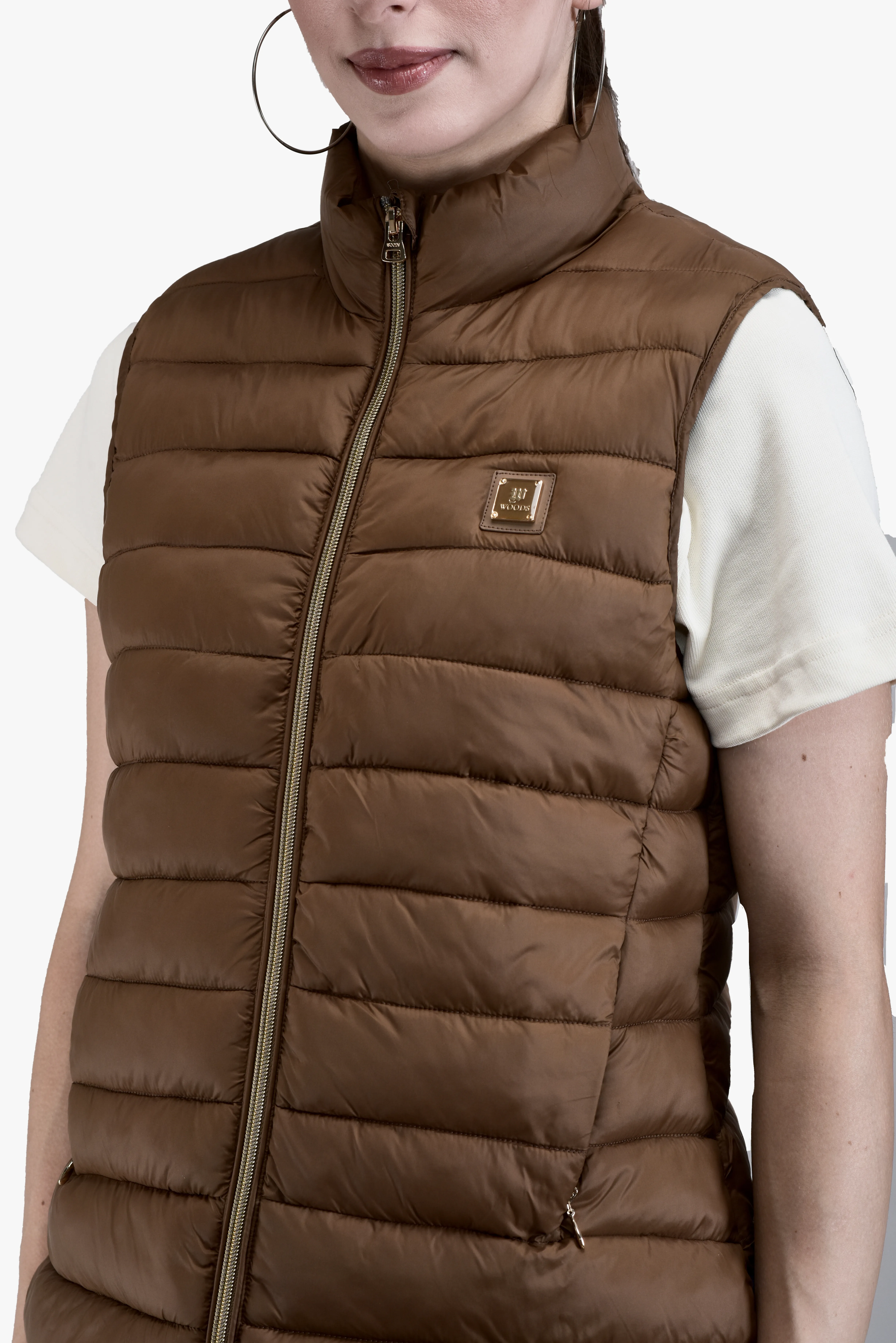 Woods Ladies Copper Quilted Sleeveless Jacket - Thumbnail 6