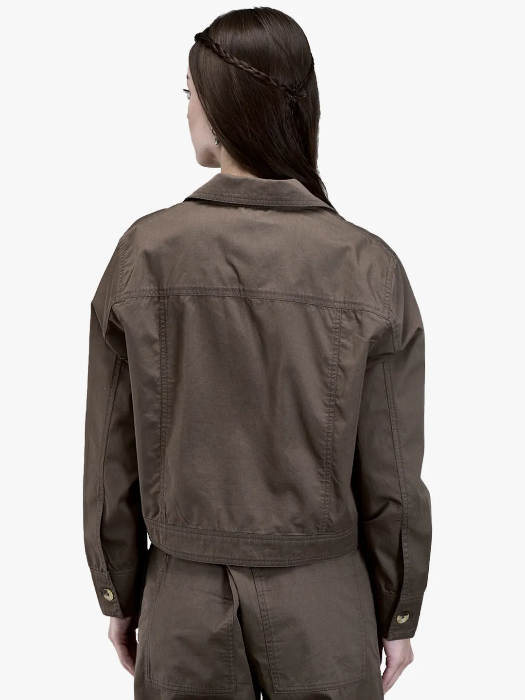 Woods Ladies Beige Cotton Linen Utility Shirt - Thumbnail 5
