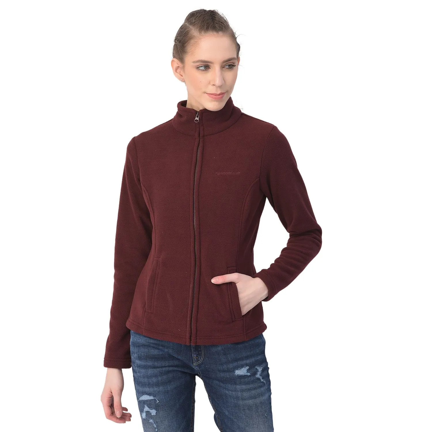 Dark wine sweatshirt for women - Thumbnail 2