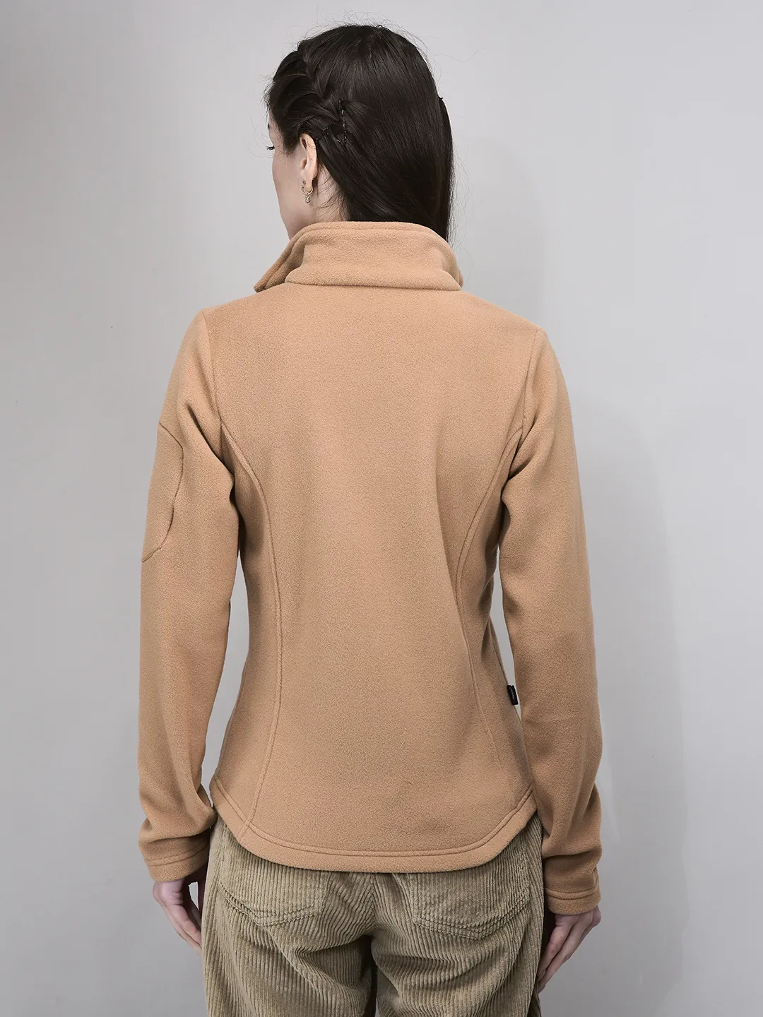 Woodland Caramel Cozy Fleece Women Zipper Jacket  - Thumbnail 7