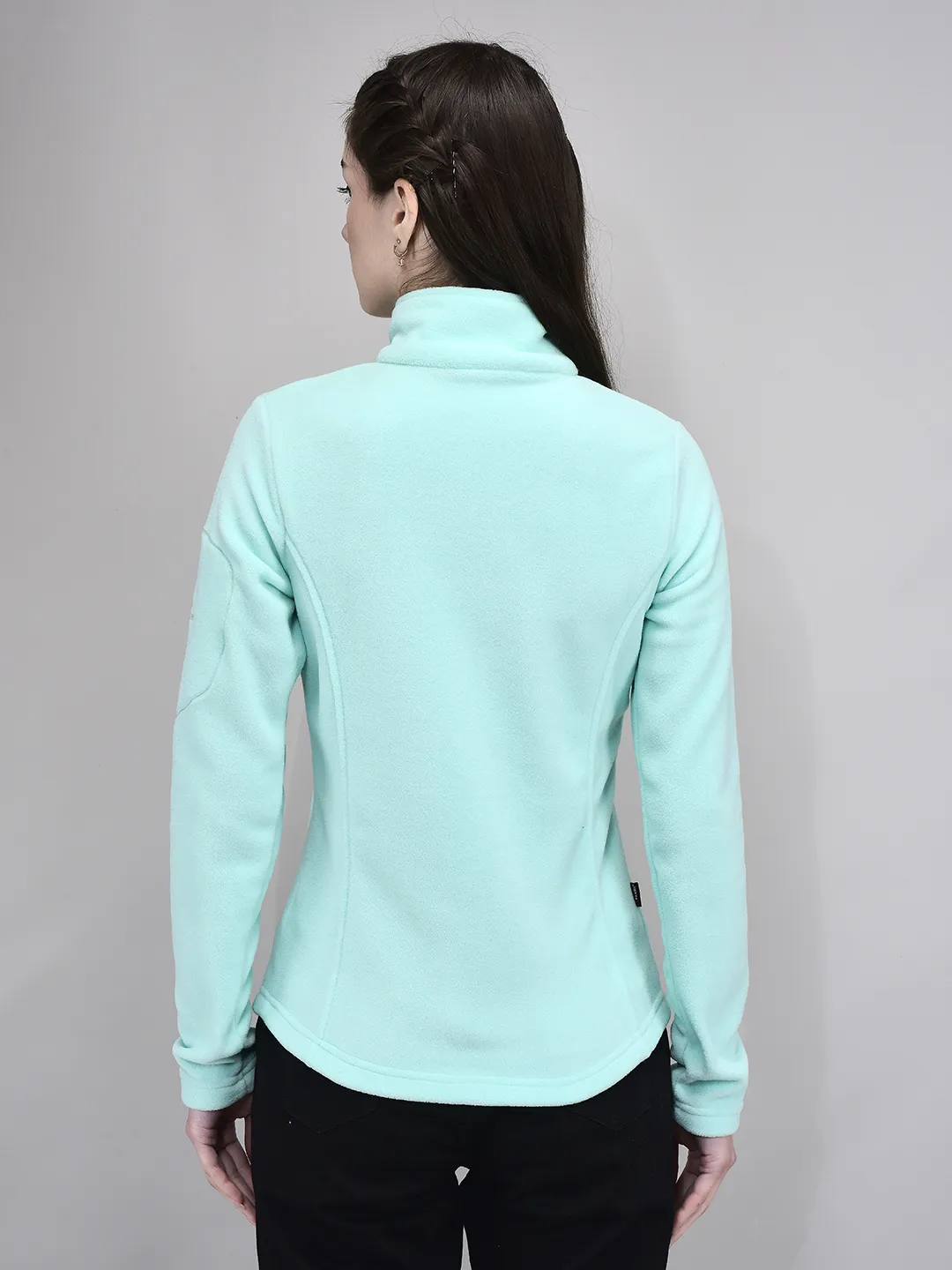 Woodland Teal Cozy Fleece Women Zipper Jacket  - Thumbnail 5