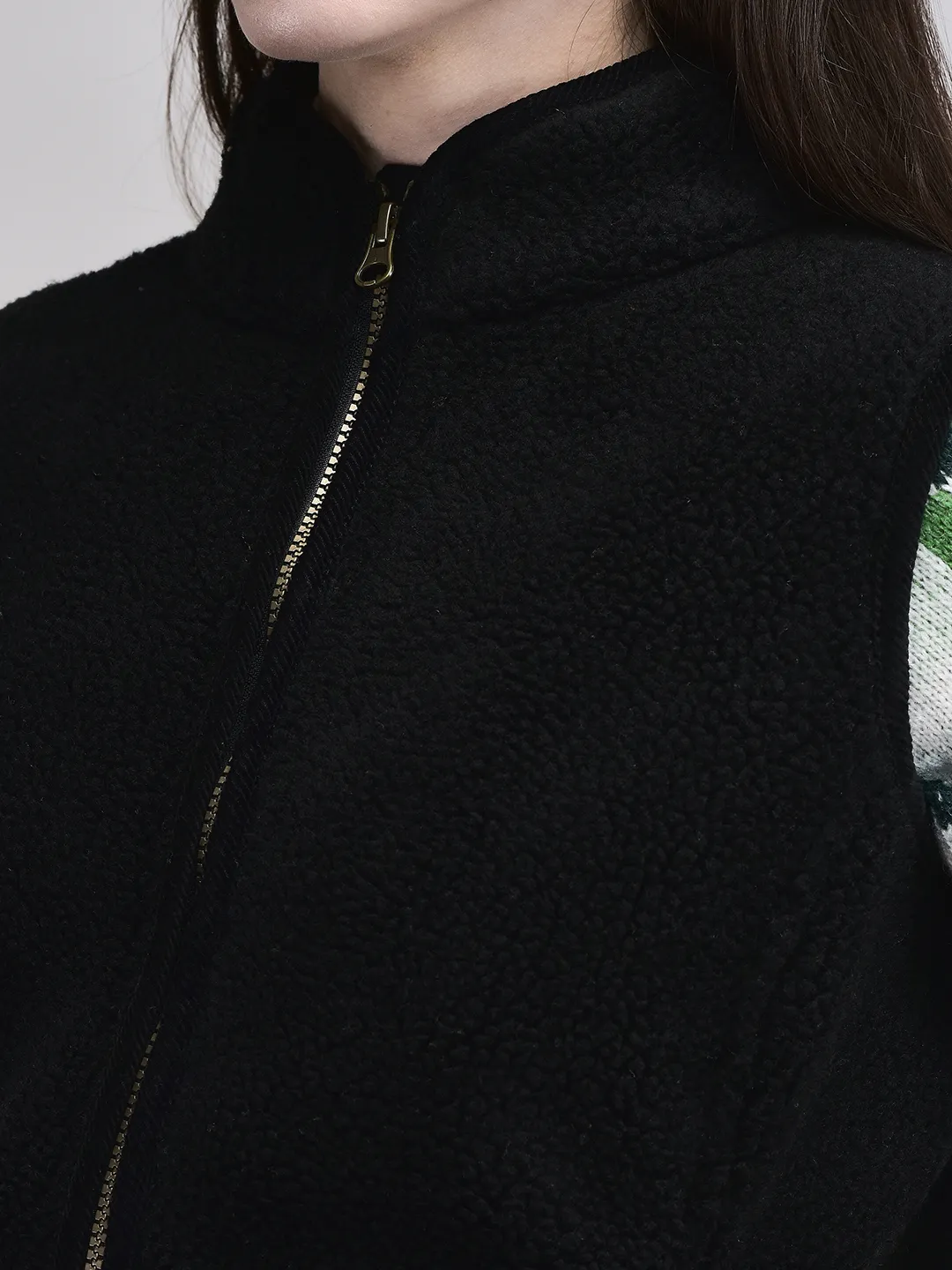 Black sleeveless sweatshirt for ladies - Thumbnail 4