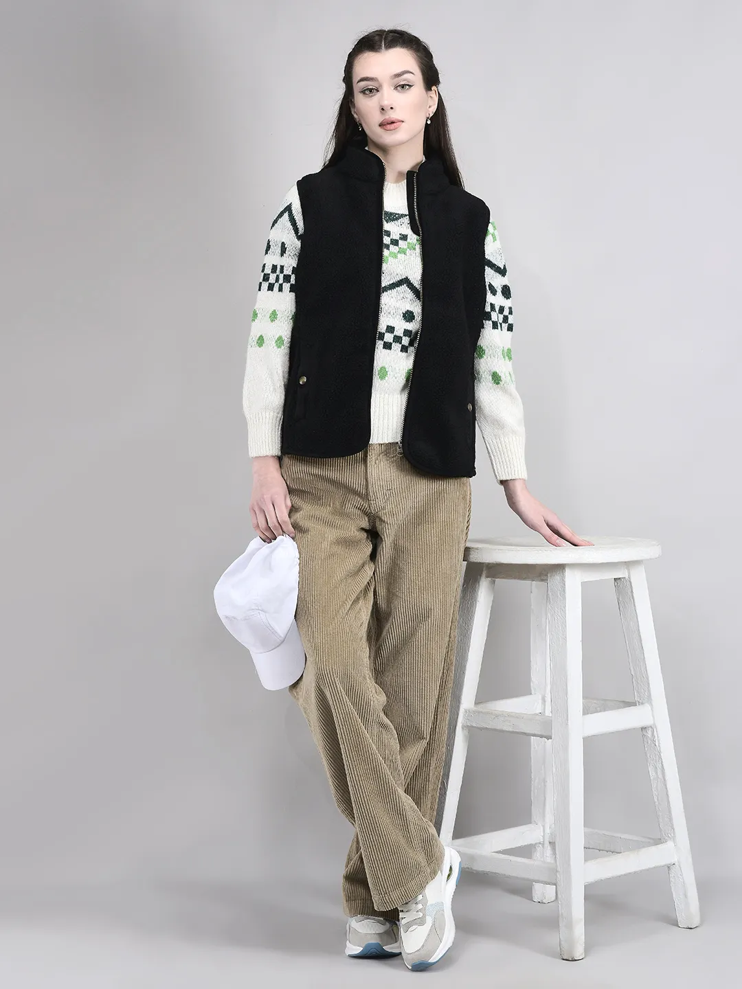 Black sleeveless sweatshirt for ladies - Thumbnail 7