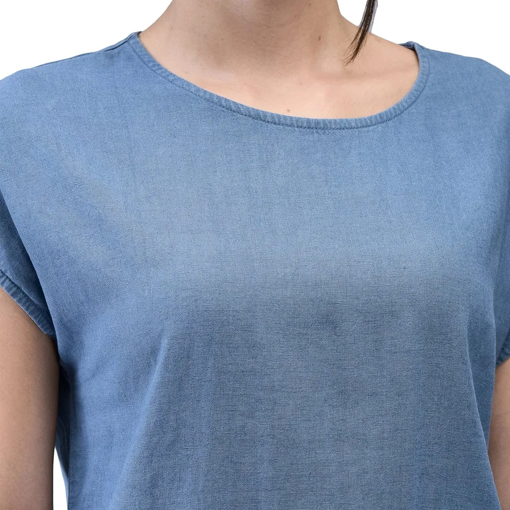 Woods Blue Everyday Casual Tee For Women - Thumbnail 4