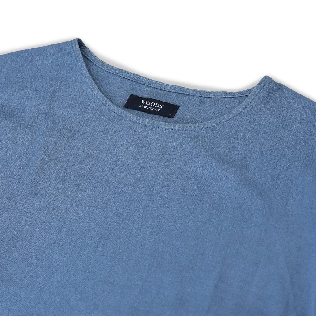 Woods Blue Everyday Casual Tee For Women - Thumbnail 5