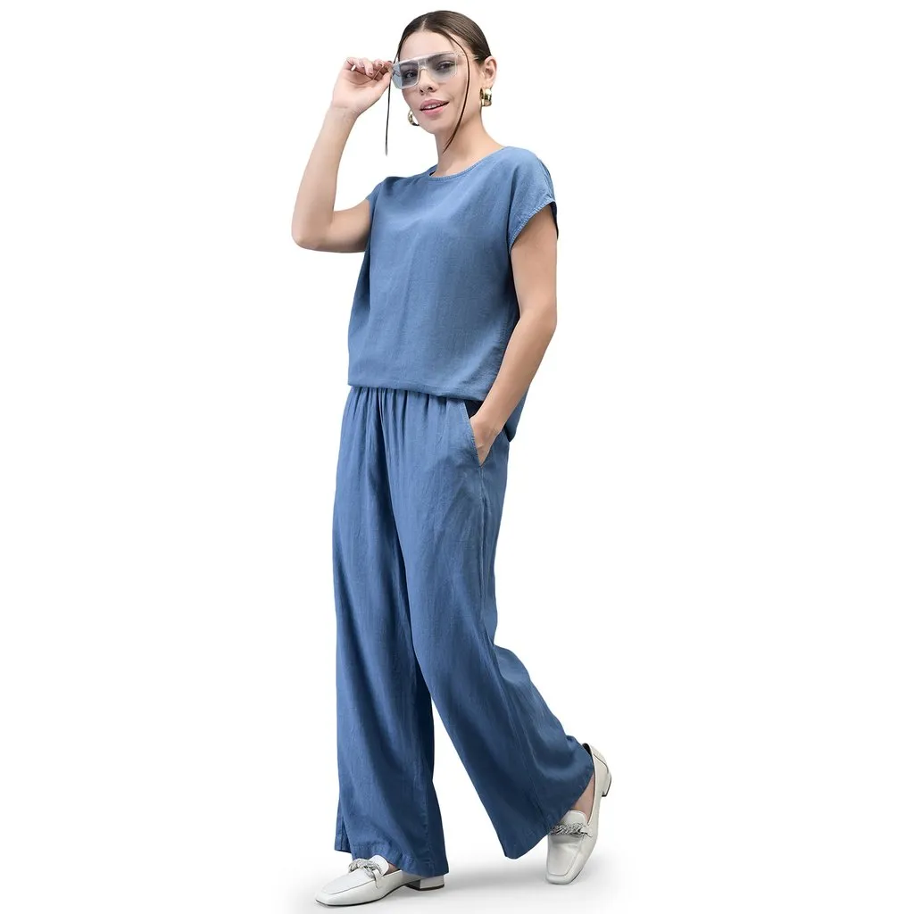 Woods Blue Everyday Casual Tee For Women - Thumbnail 7
