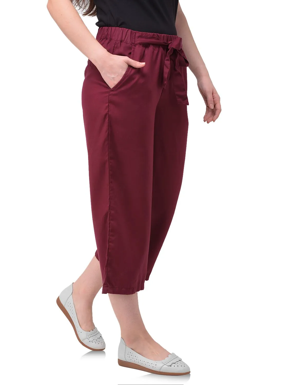 Wine culottes for women - Thumbnail 6