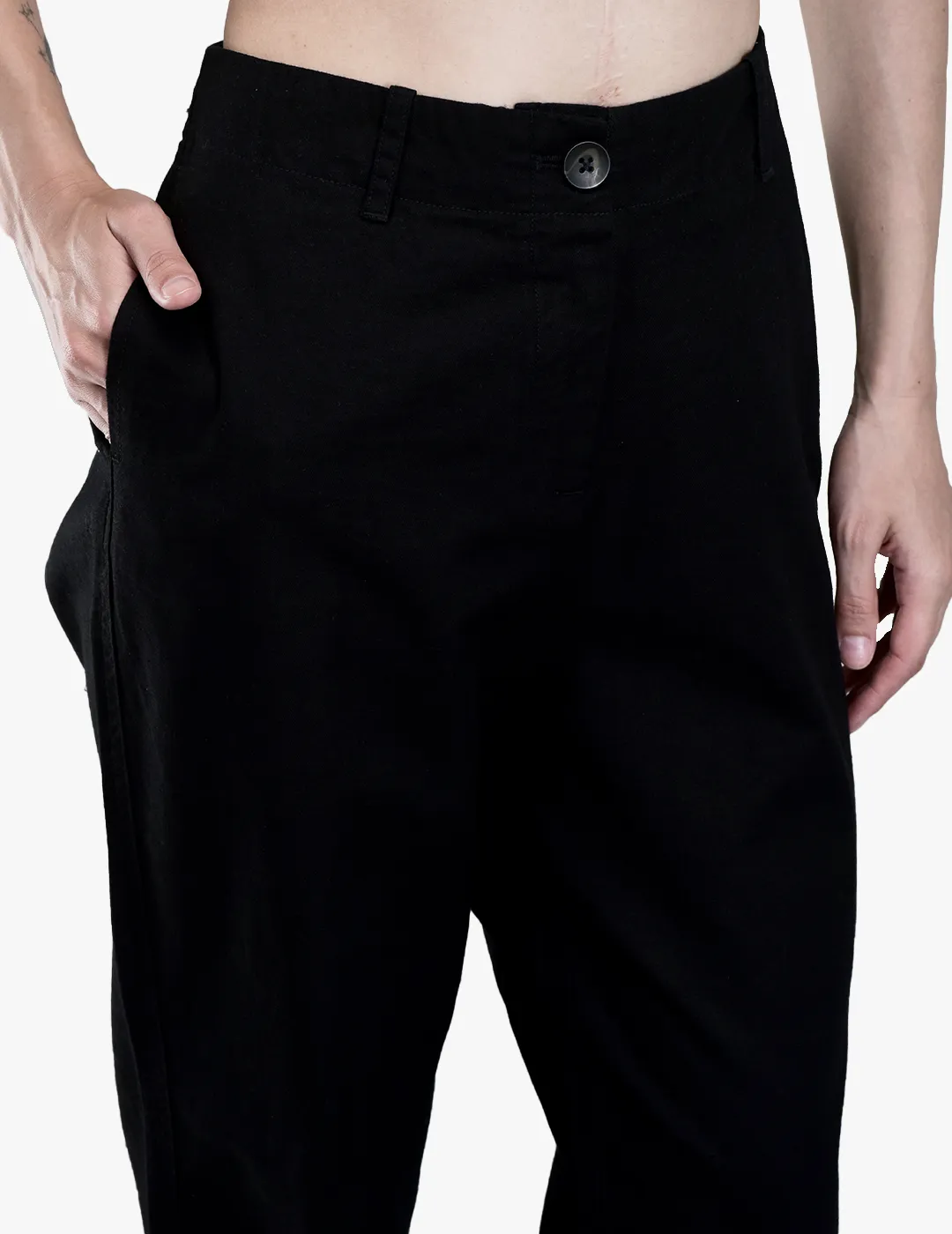 Woodland Ladies Black Cotton Linen Culottes 4