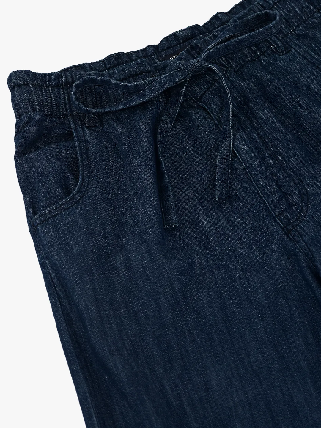 Woodland Ladies Denim Blue Cotton Linen Culottes 5