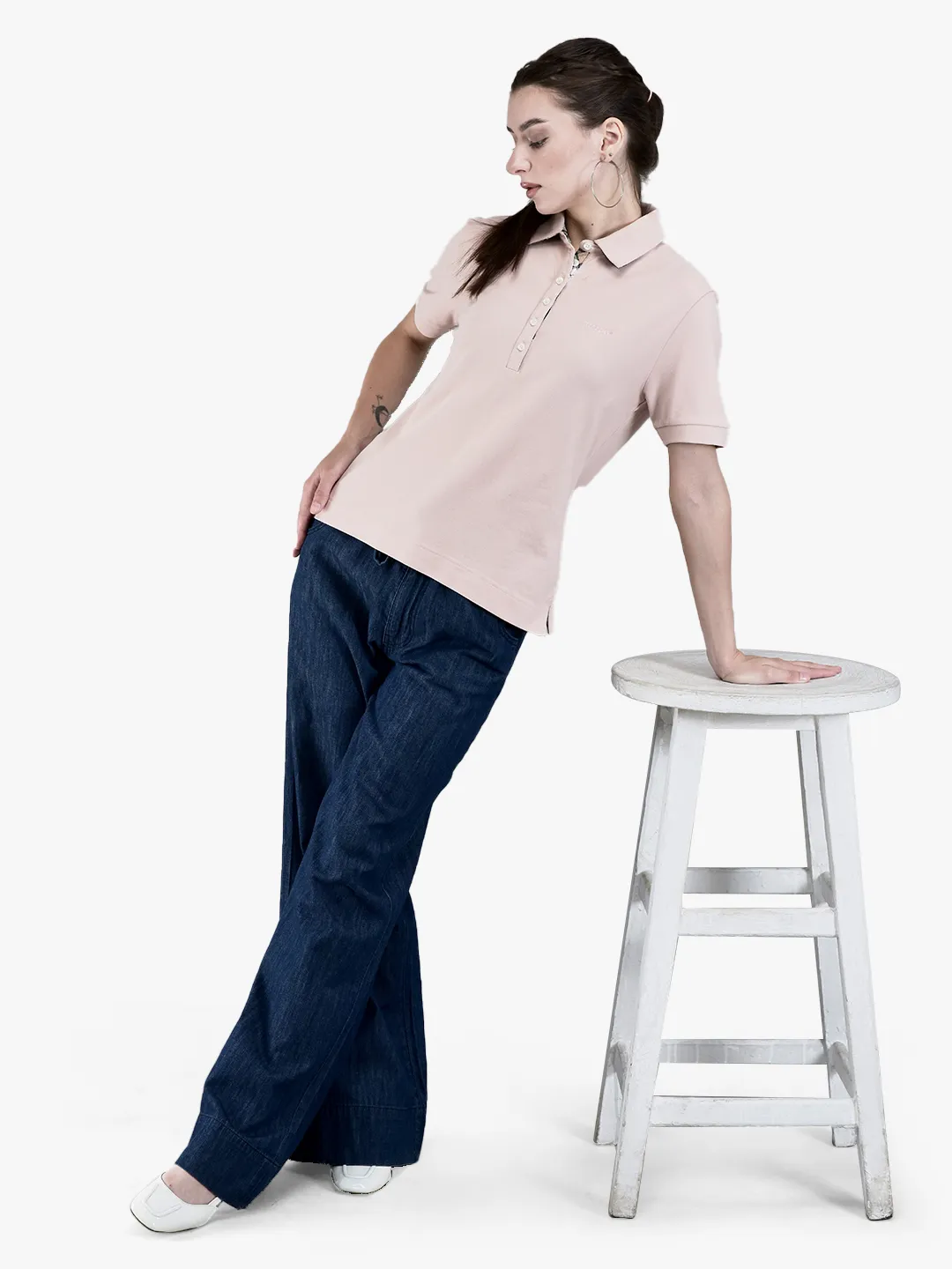 Woodland Ladies Denim Blue Cotton Linen Culottes 7