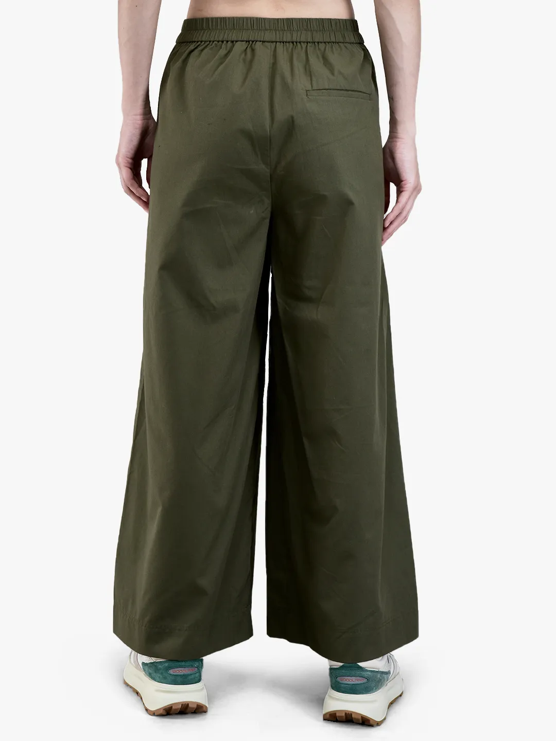 Woods Ladies Olive Lyocell Linen Wide-Leg Culottes 6