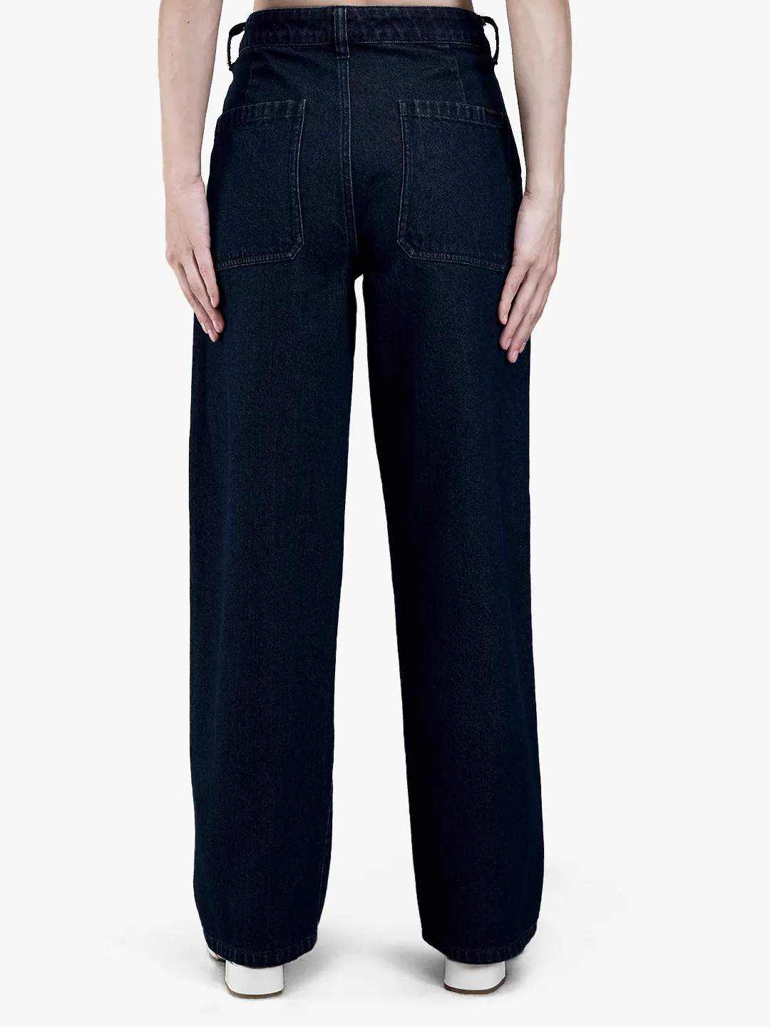 Woodland Ladies Blue Cotton Straight Wide-Leg Culottes 6