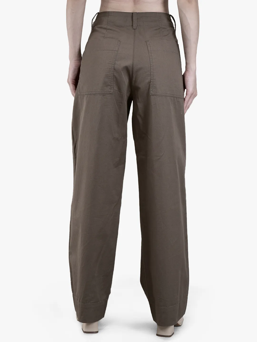 Woodland Ladies Beige Cotton Linen Relaxed Wide-Leg Trousers 6