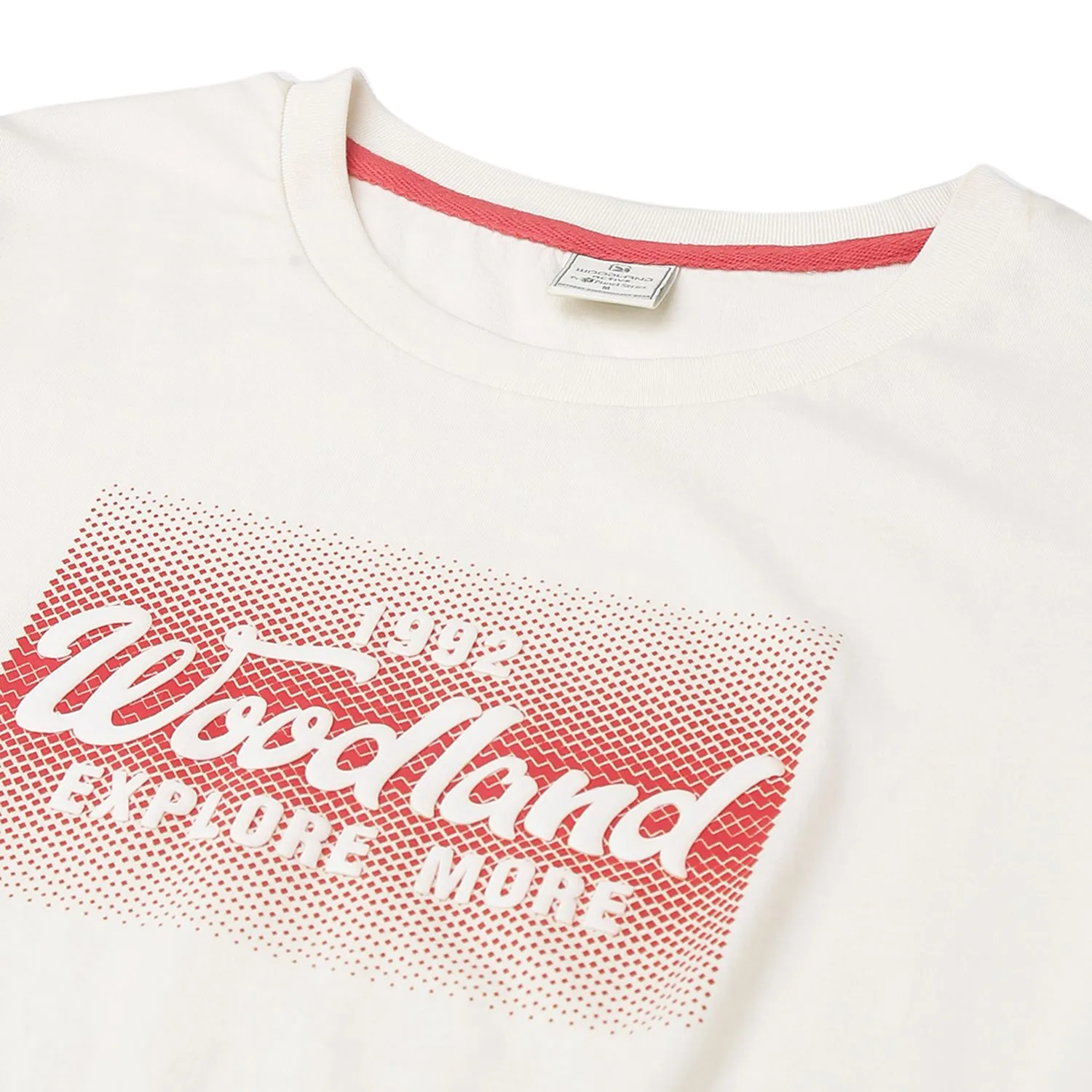 Ivory round neck t-shirt for women - Thumbnail 2