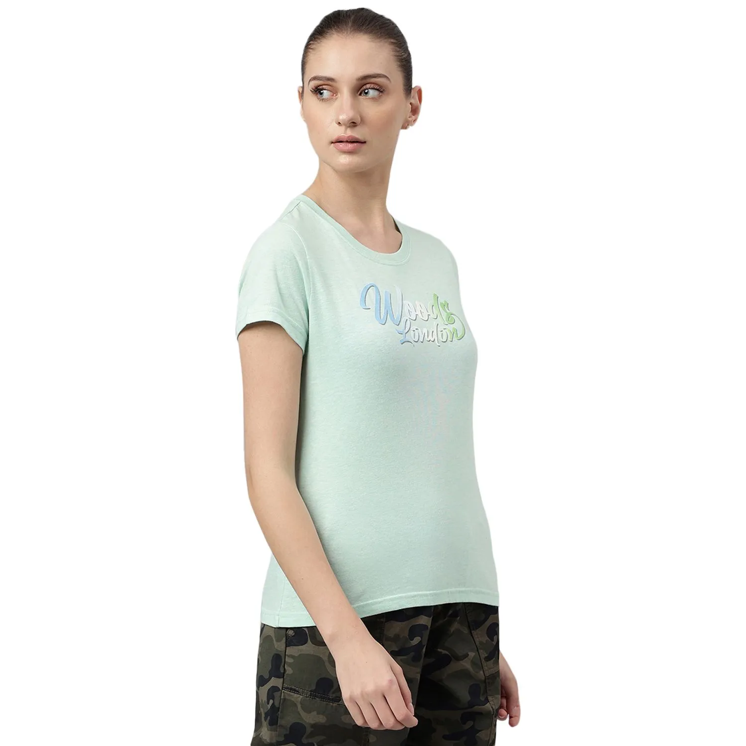 Lgreen round neck t-shirt for women - Thumbnail 4
