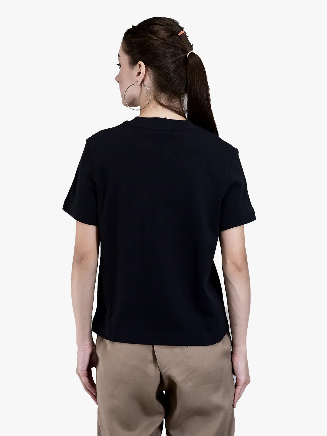 Ladies Black Classic Round Neck Knit T-Shirt 6
