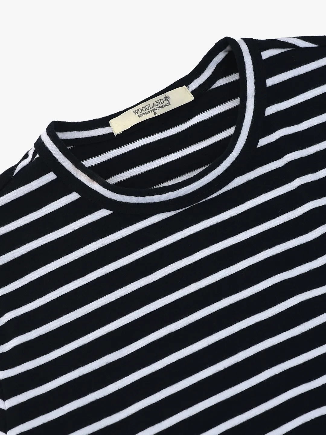 Woodland Ladies Navy /White Striped Crew Neck Cotton T-Shirt 5