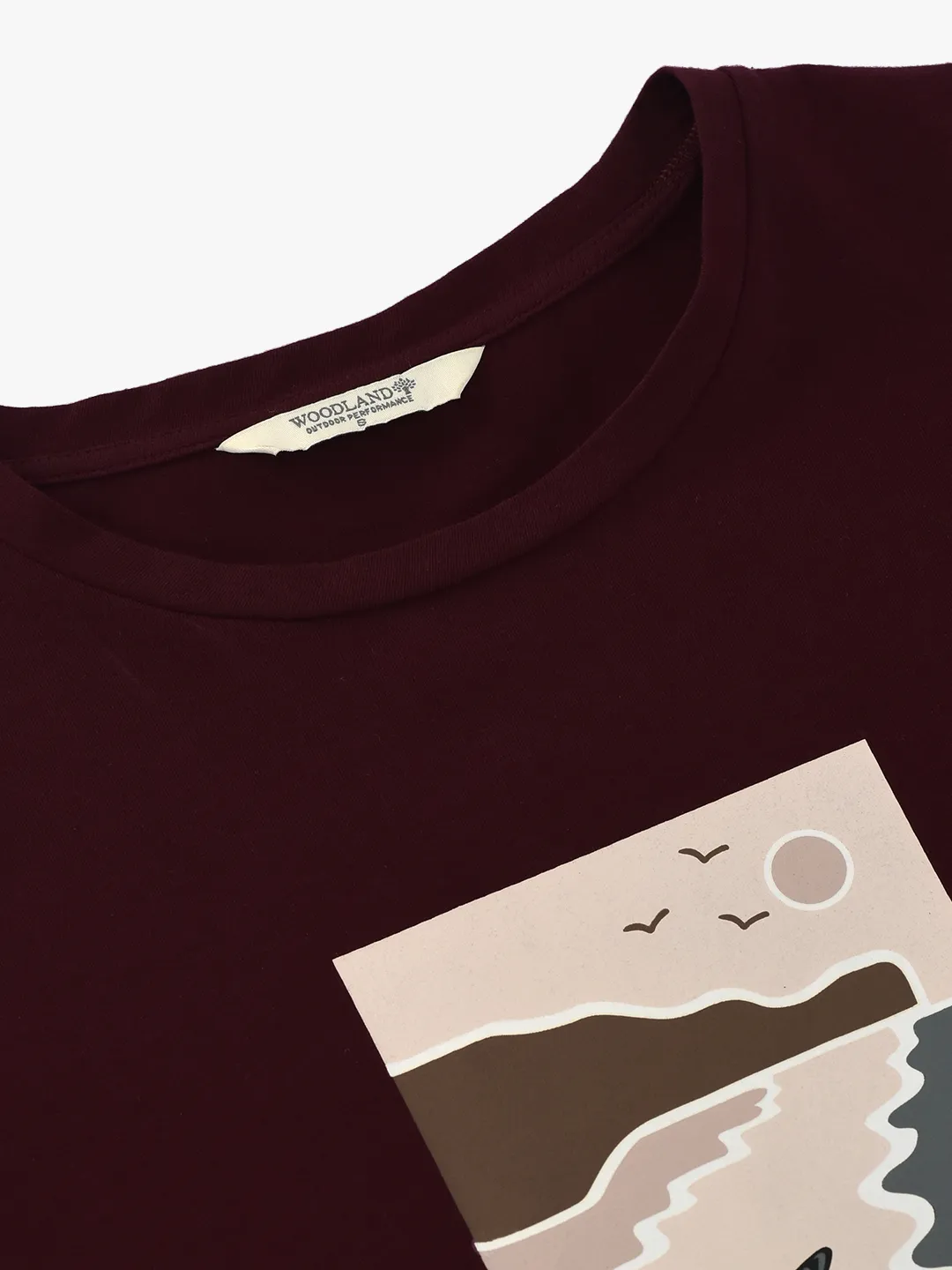 Wine Cotton Spandex Graphic Crew Neck T-Shirt 5
