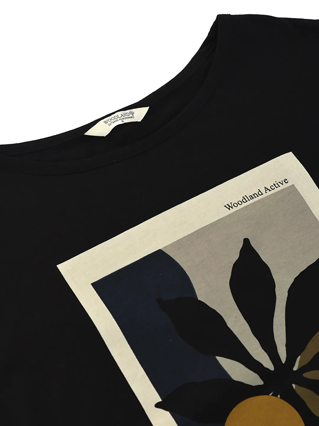 Woodland Ladies Black Graphic Print Round Neck T-Shirt 5