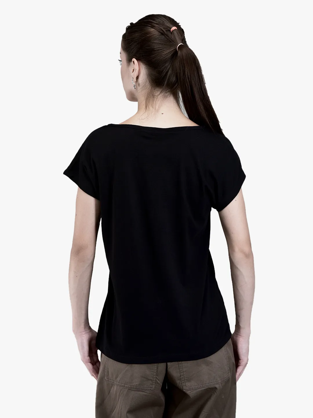 Woodland Ladies Black Graphic Print Round Neck T-Shirt 6