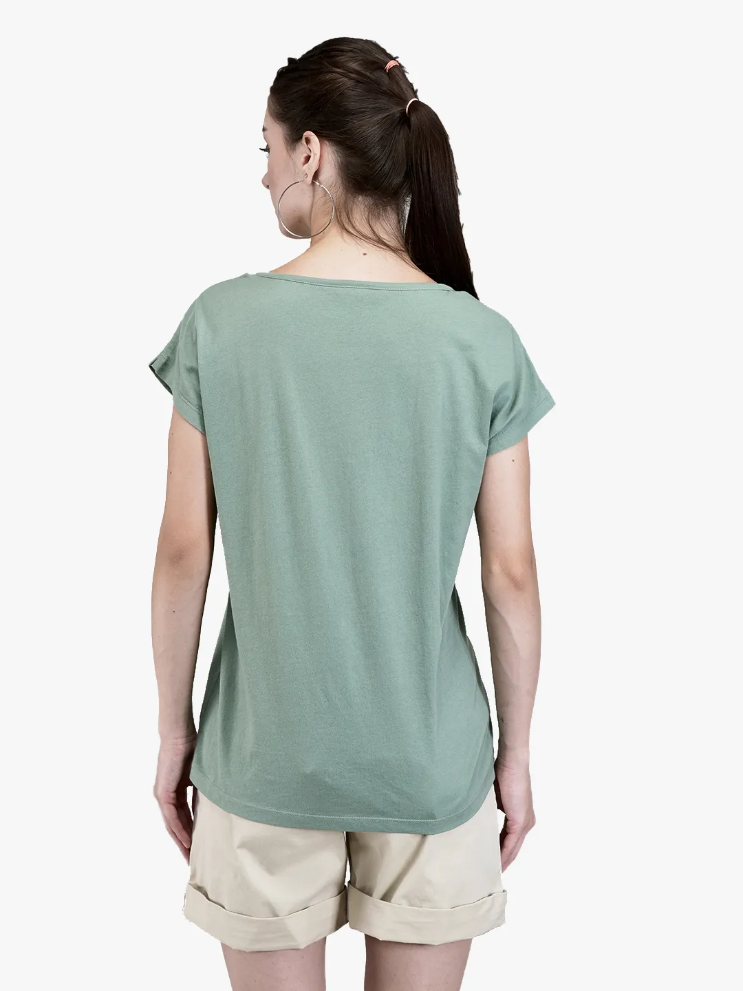 Woodland Ladies Olive Graphic Print Round Neck T-Shirt 6