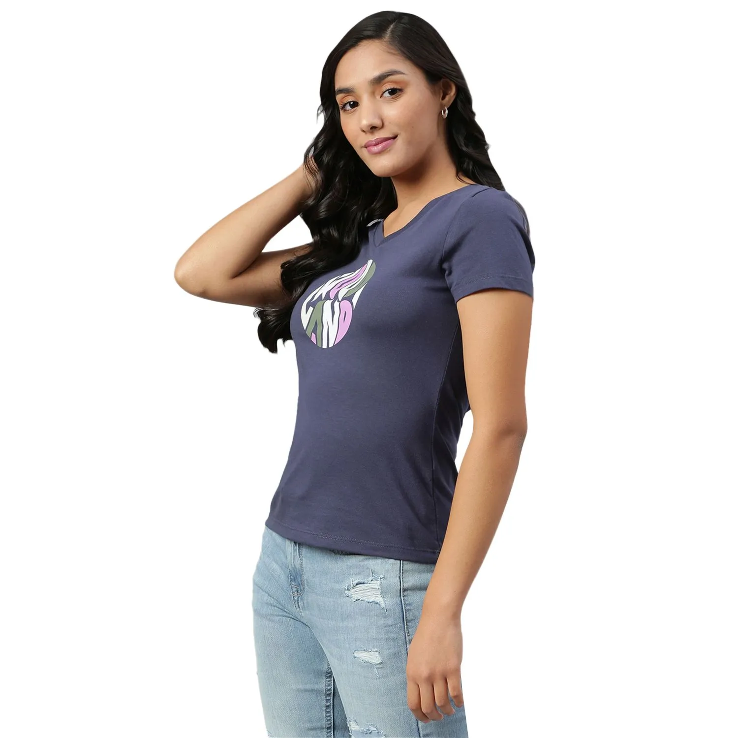 Blue t-shirt for women - Thumbnail 2