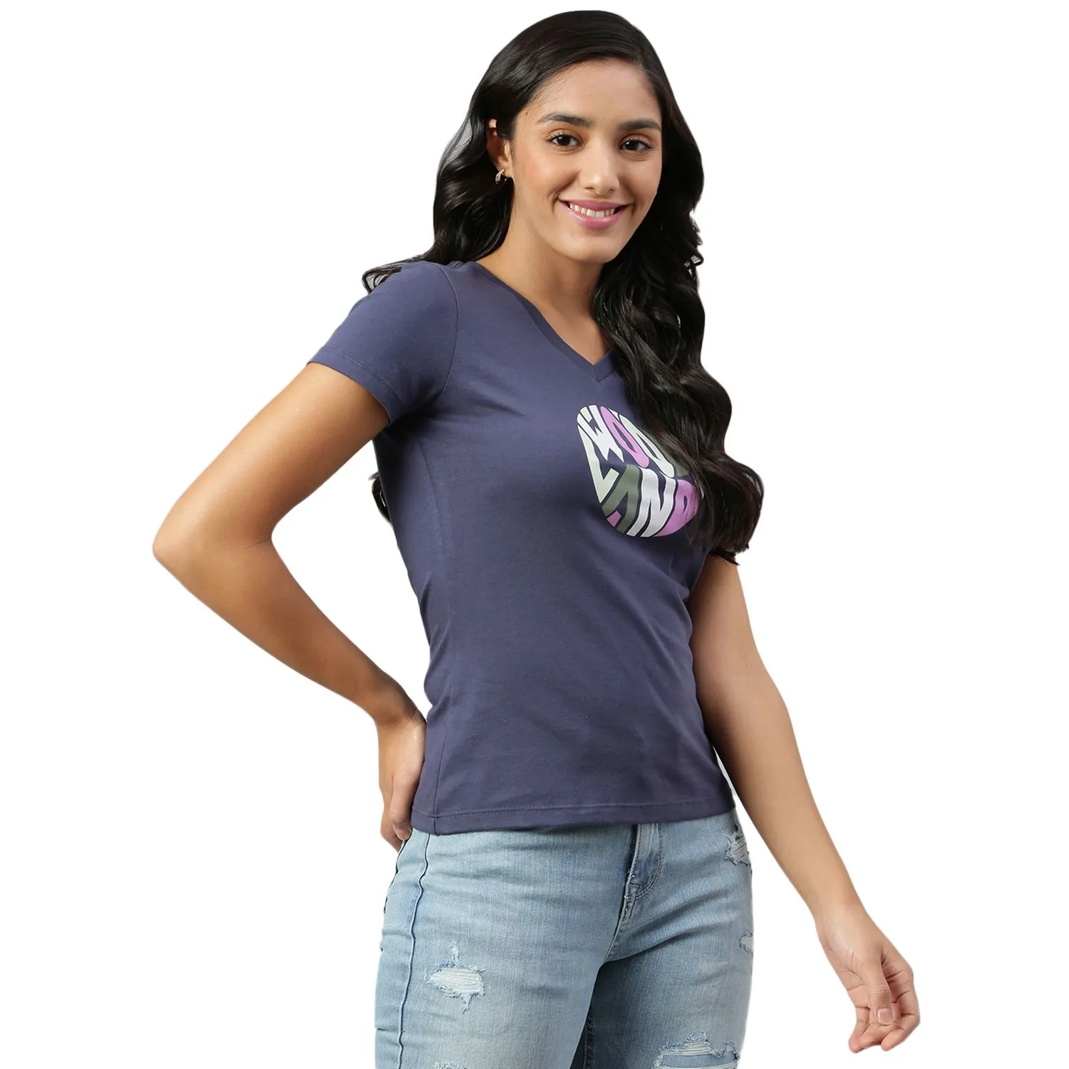 Blue t-shirt for women - Thumbnail 3