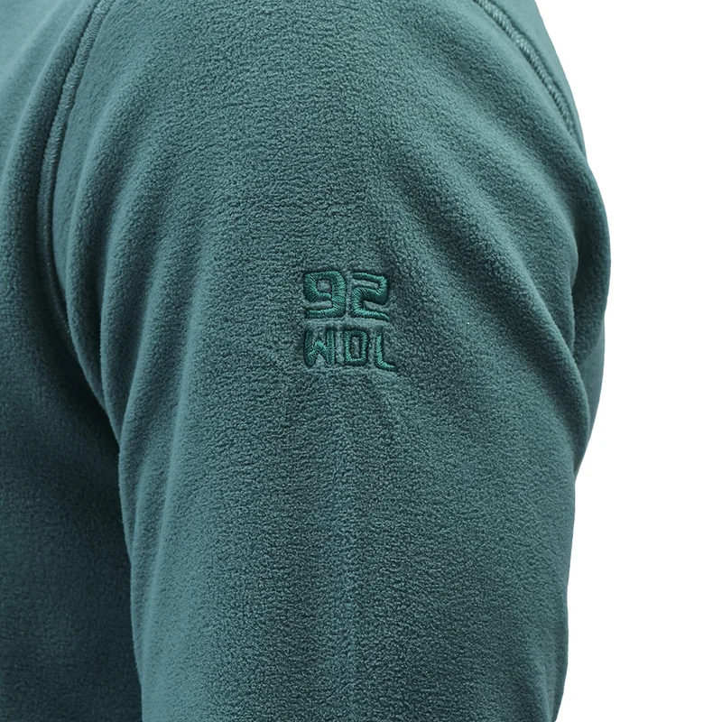 Men Forest green Sweatshirt with half zip clousre - Thumbnail 5