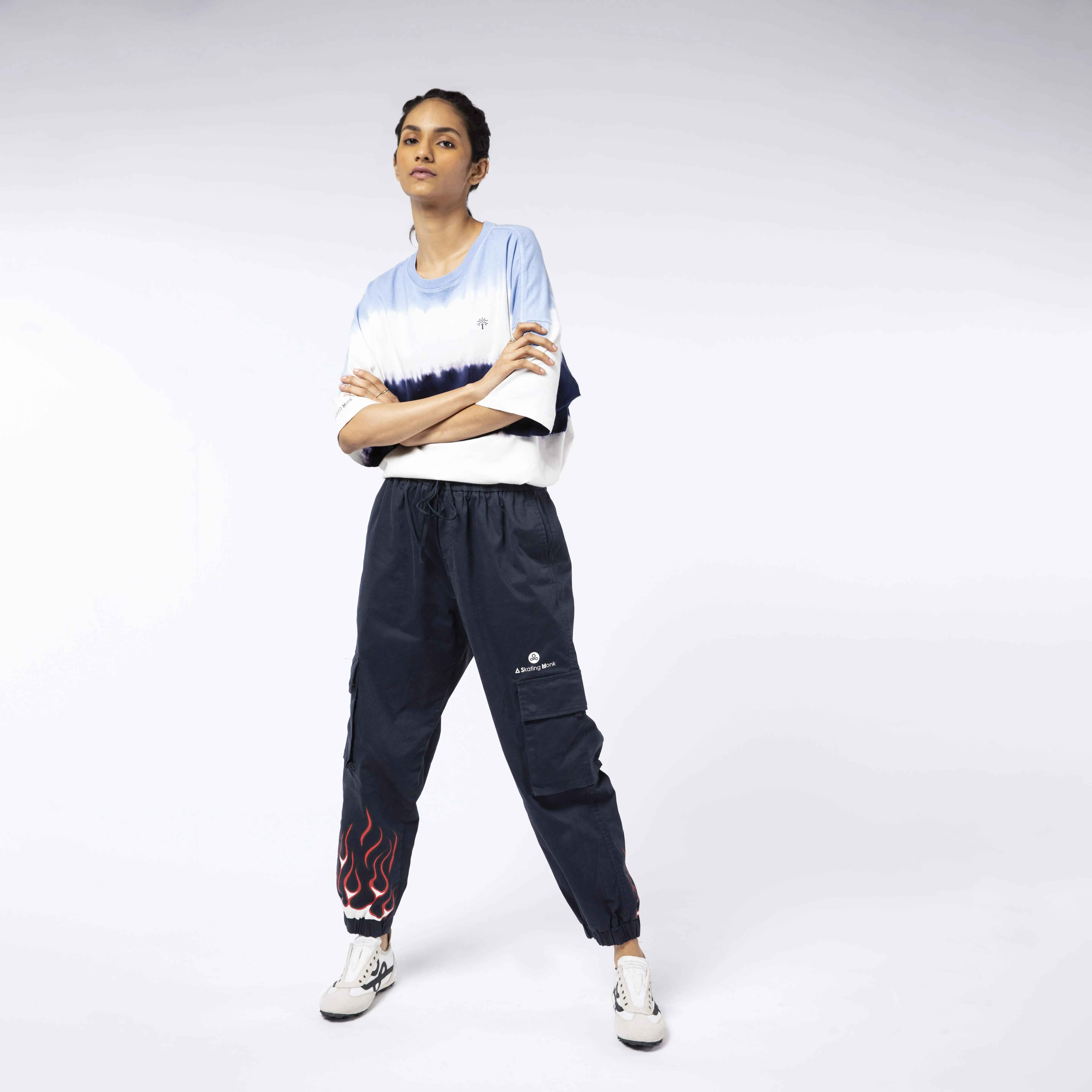 Navy Fire Print Joggers - Thumbnail 3