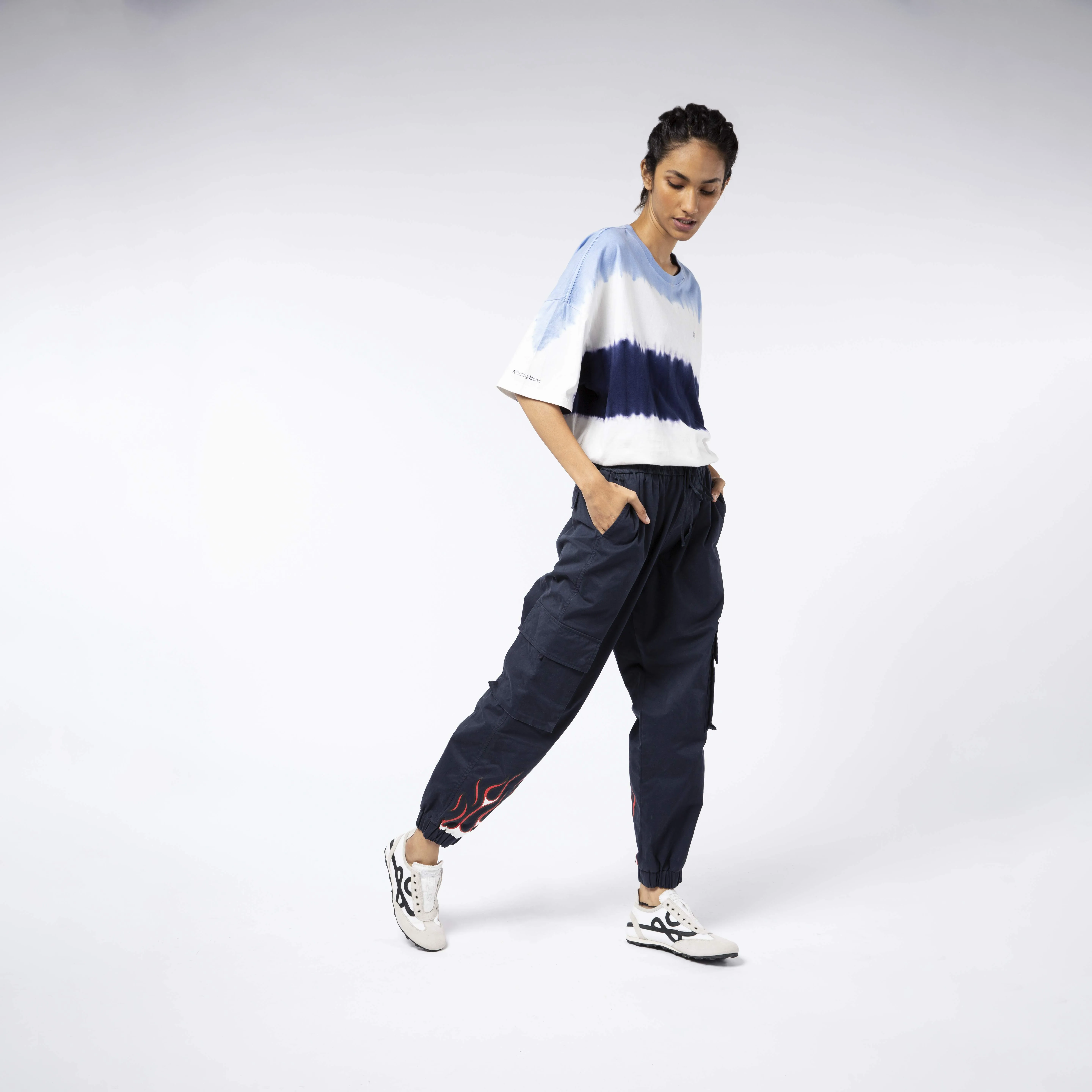 Navy Fire Print Joggers - Thumbnail 4