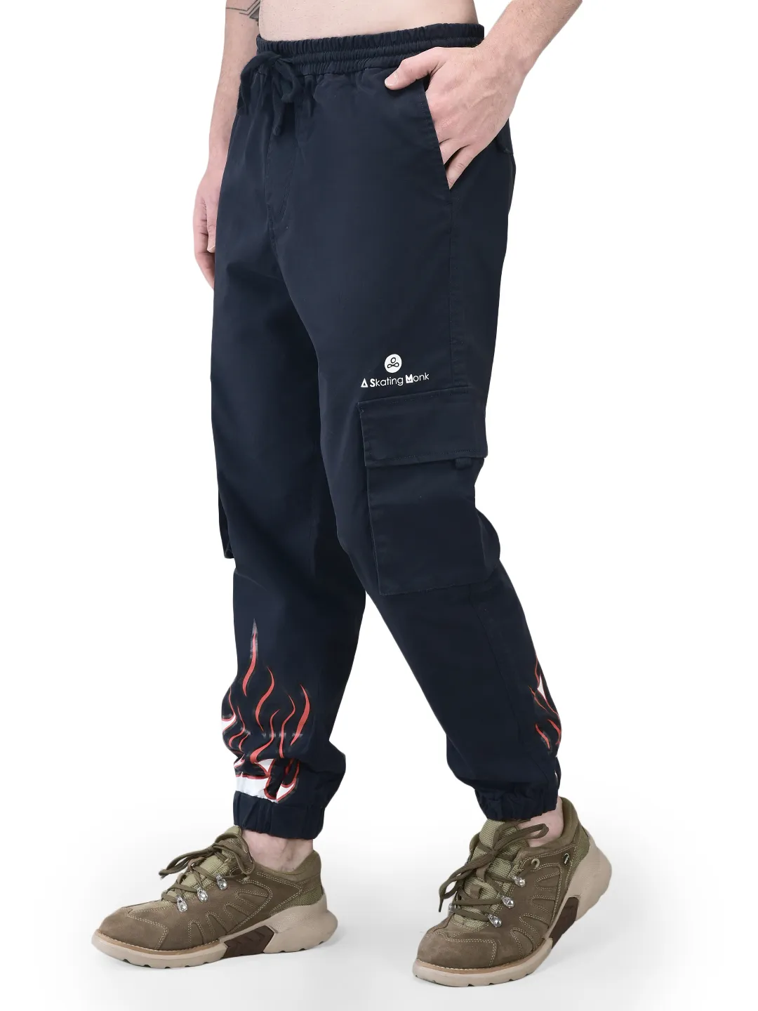 Navy Fire Print Joggers - Thumbnail 3