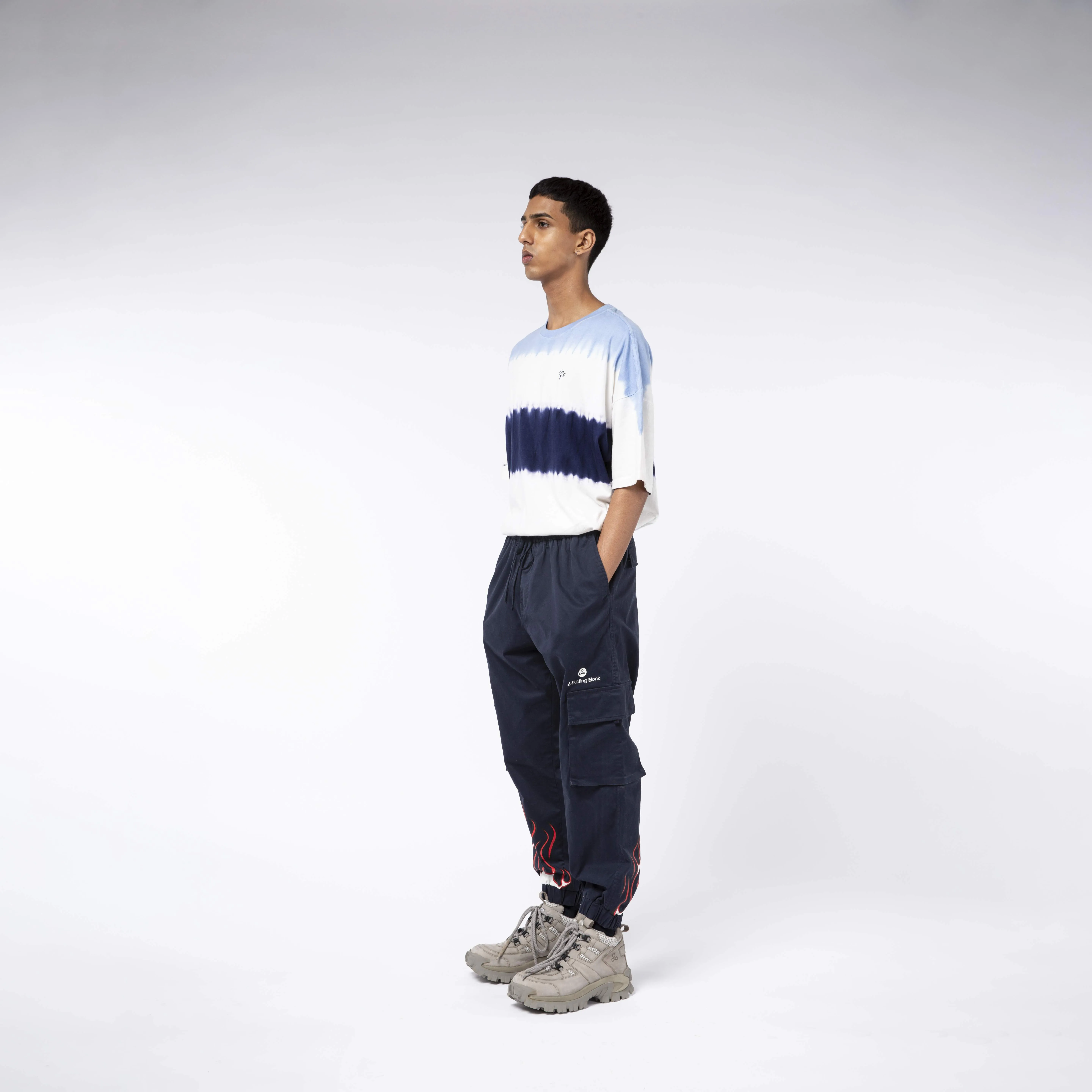 Navy Fire Print Joggers - Thumbnail 14